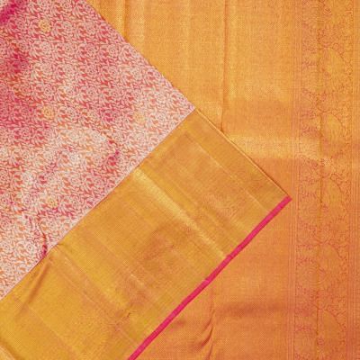 Kanchipuram Silk Tissue Brocade Pink Saree