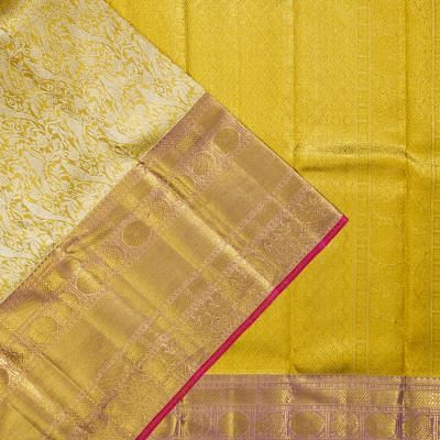 Kanchipuram Silk Tissue Brocade Gold Saree