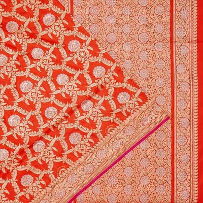 Banarasi Silk Kadwa Jaal Red Saree