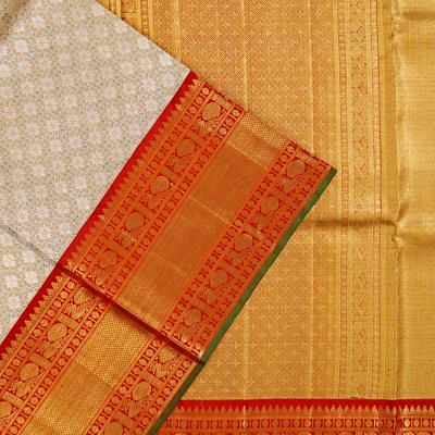 Kanchipuram Silk Tissue Brocade Gold Saree