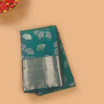 Taranga Kanchi Silk Brocade Dual Tone Green And Blue Saree