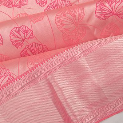 Kanchipuram  Silk Tissue Jaal Pink Saree