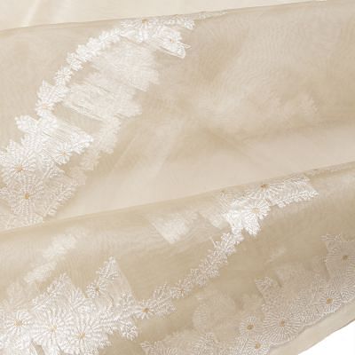 Banarasi Kora Organza Kadwa Jaal Off White Saree