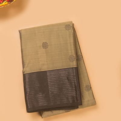 Taranga Kanchi Silk Butta Khaki Brown Saree