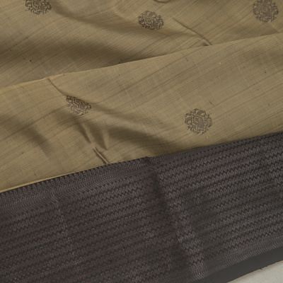 Kanchipuram Silk Butta Khaki Brown Saree