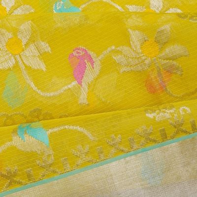 Zari Kota Cotton All Over Jamdani Yellow Saree