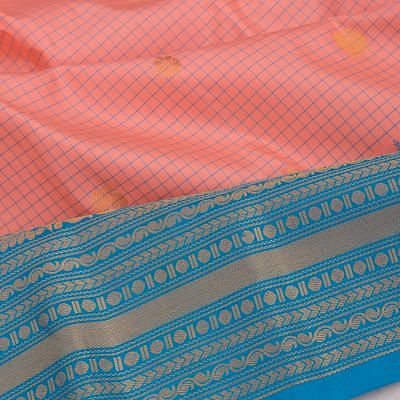 Taranga Gadwal Silk Checks And Butta Peach Saree