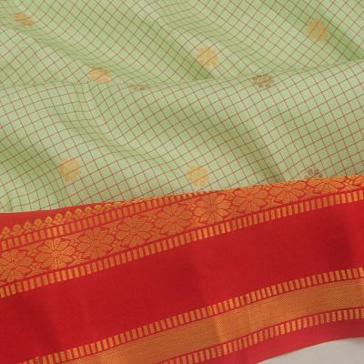Taranga Gadwal Silk Checks And Butta Pastel Green Saree