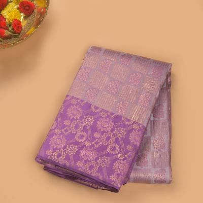 Taranga Kanchi Silk Tissue Brocade Lavender Saree