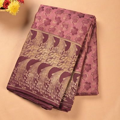 Taranga Kanchi Silk Brocade Pastel Purple Saree