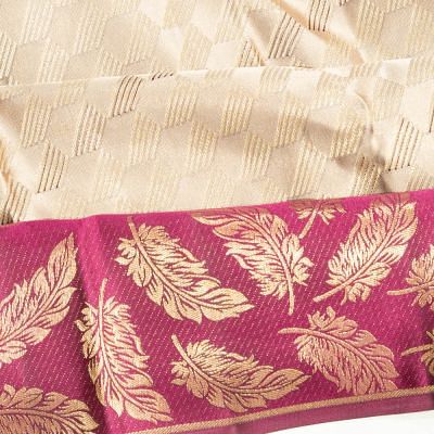 Taranga Kanchi Silk Geometrical Brocade Pastel Brown Saree