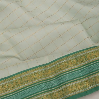 Kanchipuram Silk Checks Pastel Green Saree