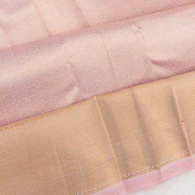 Kanchipuram Silk Brocade Pink Pastel Dhoti And Kanduva