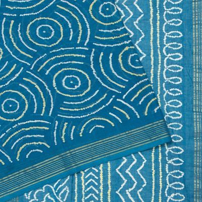 Venkatagiri Cotton Bandhani Sky Blue Saree