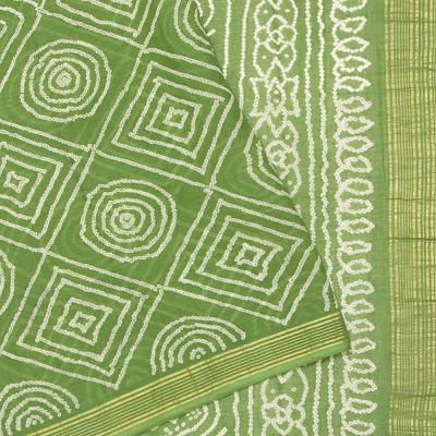 Venkatagiri Cotton Bandhani Green Saree