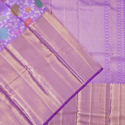 Kanchipuram Silk Jaal With Meenakari Inspired Lavender Saree