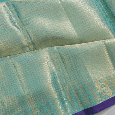 Kanchipuram Silk Jaal With Meenakari Inspired Sea Green Saree