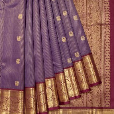 Kanchipuram Silk Brocade Deep Purple Saree