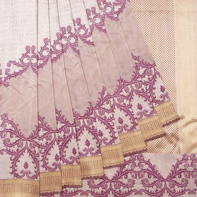 Banarasi Silk Tissue Brocade Lilac Saree