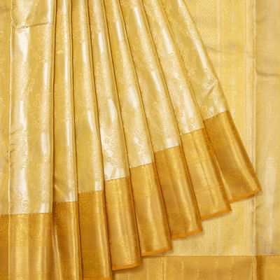 Kanchipuram Silk Tissue Brocade Gold Saree