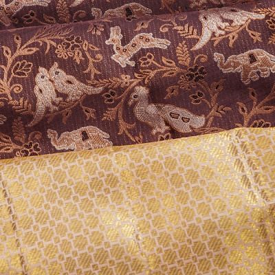 Kanchipuram Silk Vanasingaram Jaal Brown Saree