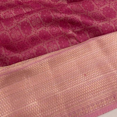 Taranga Kanchi Silk Checks And Butta Purple Saree