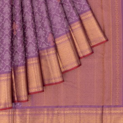 Taranga Kanchi Silk Jaal And Butta Lavender Saree