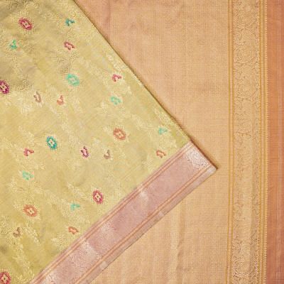 Kanchipuram Silk Tissue Jaal Gold Saree