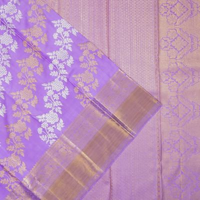 Kanchipuram Silk Leheriya Jaal Lavender Saree