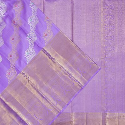 Kanchipuram Silk Jaal Lavender Saree