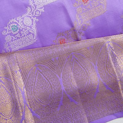 Kanchipuram Silk Jaal Lavender Saree