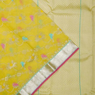 Zari Kota Cotton All Over Jaal Lemon Yellow Saree