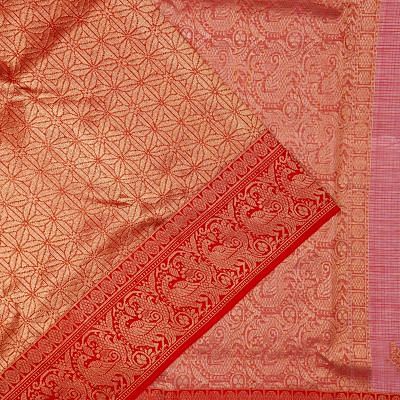 Zari Kota Cotton Brocade Red Saree