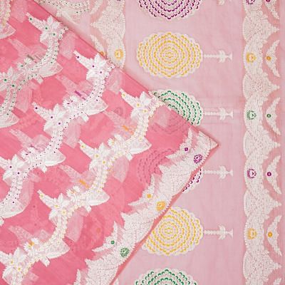 Banarasi Kora Organza Kadwa Jaal Baby Pink Saree