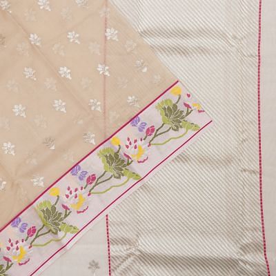 Kota Silk Butta Cream Saree