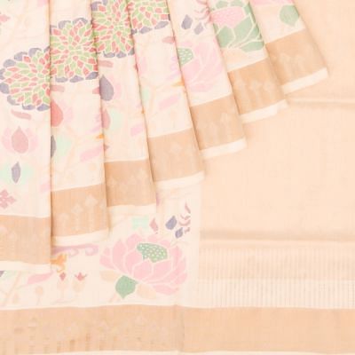 Uppada Silk All Over Jamdani Cream Saree