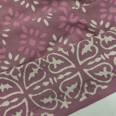 Chanderi Cotton Batik Printed Lilac Saree