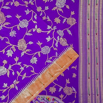 Paithani Silk All Over Jaal Purple Saree