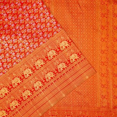 Kanchipuram Silk Brocade Red Saree