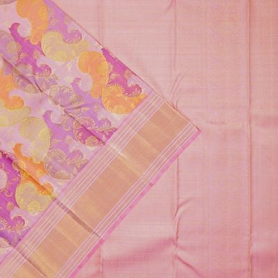 Kanchipuram Silk Jaal Rangkat Inspired Baby Pink Saree