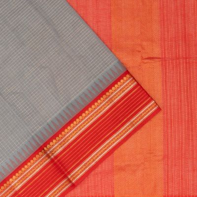 Chettinad Cotton Checks Grey Saree