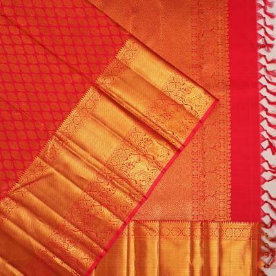 Kanchipuram Silk Brocade Red Saree