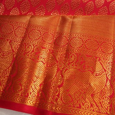 Kanchipuram Silk Brocade Red Saree