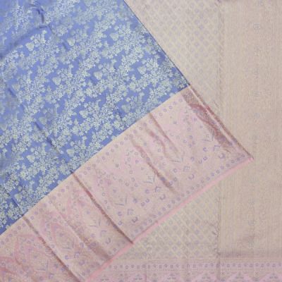 Taranga Kanchi Silk Brocade Pastel Blue Saree