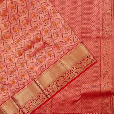 Kanchipuram Silk Brocade Red Saree