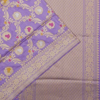 Banarasi Silk Kadwa Jaal Lavender Saree