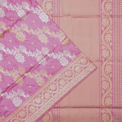 Banarasi Silk Kadwa Jaal Baby Pink Saree