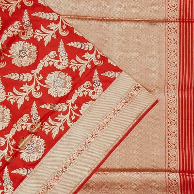 Banarasi Silk Kadwa Jaal Red Saree