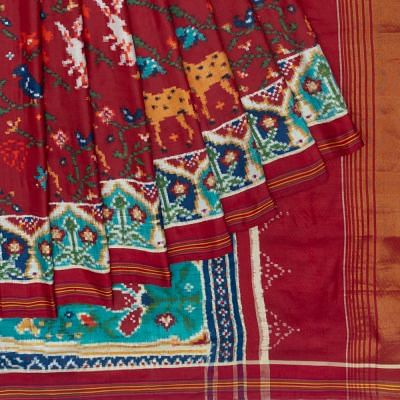 Patan Patola Silk Double Ikat Red Saree