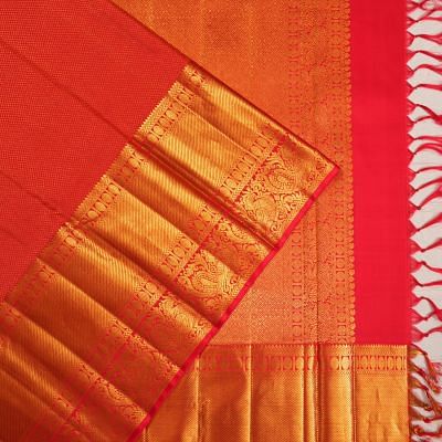 Kanchipuram Silk Brocade Red Saree